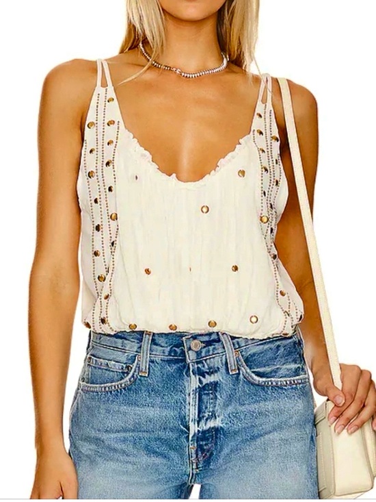 Free People Tops - Free People Virgo Ivory Studded Camisole NWT